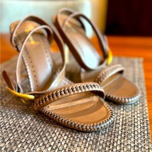 Larroude Brown Slingback Sandals Handmade in Brazil